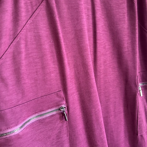 Michel Studio Collection V-Neck Sleeveless Dress in Plum - Picture 6 of 8